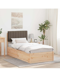 Letto con Testiera Rivestita Talpa 90 x 200 cm Pino massello