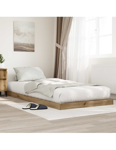 Struttura letto a terra Rovere artigianale 100 x 200 cm