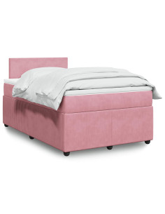 Giroletto a Molle con Materasso Rosa 120x200 cm in Velluto