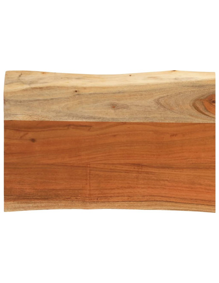 Piano Tavolo 60x40x3,8 cm Rettangolare Legno Acacia Bordi Vivi