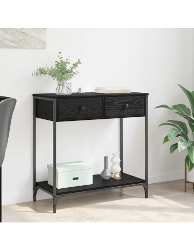 Tavolo consolle Rovere Nero 75 x 34,5 x 75 cm Legno multistrato