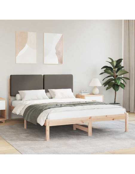 Letto con Testiera Rivestita Talpa 140 x 200 cm Pino massello