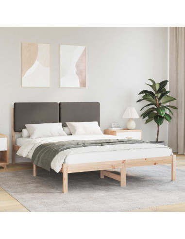 Letto con Testiera Rivestita Talpa 160 x 200 cm Pino massello