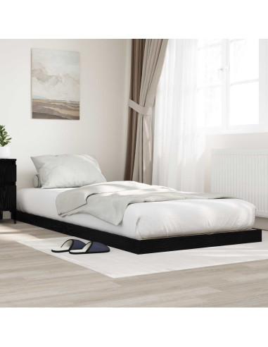 Struttura letto a terra Rovere Nero 96,5 x 200 cm