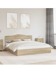 Letto con Contenitore con testiera Rovere Sonoma 180 x 200 cm