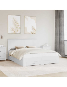 Struttura del letto Bianco 160 x 200 cm Legno multistrato