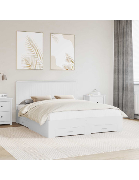 Struttura del letto Bianco 160 x 200 cm Legno multistrato