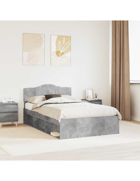 Struttura del letto Grigio Concretè 135 x 190 cm Pino massello