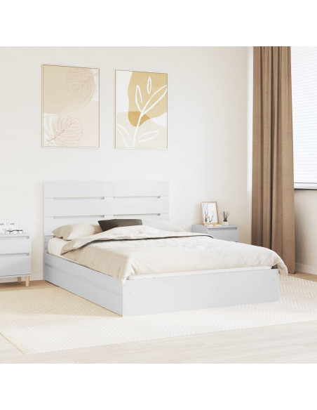 Letto con Contenitore Bianco 140 x 200 cm Legno multistrato