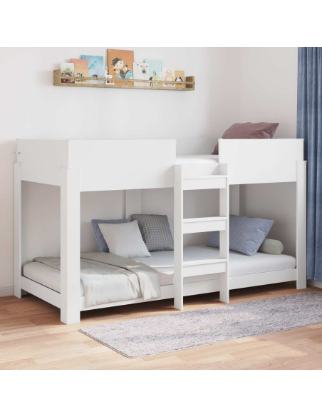 Letto a Castello per Bambini con materasso Bianco 100 x 190 cm