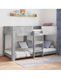 Letto a Castello per Bambini Grigio cemento 100 x 190 cm