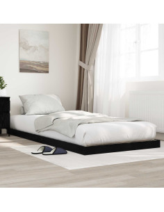 Struttura letto a terra Rovere Nero 86,5 x 200 cm