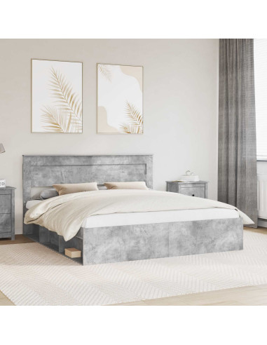 Struttura del letto Calcestruzzo 200 x 200 cm Pino massello