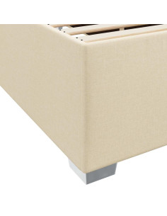 Struttura del letto con materasso Crema 100 x 200 cm Tessuto