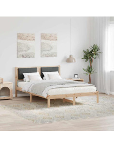 Struttura del letto Grigio scuro 150 x 200 cm Pino massello