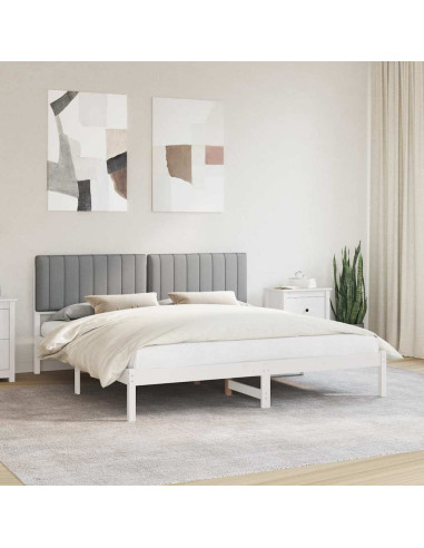 Letto con Testiera Rivestita Grigio chiaro 180 x 200 cm
