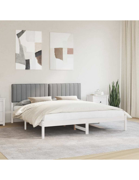 Letto con Testiera Rivestita Grigio chiaro 180 x 200 cm