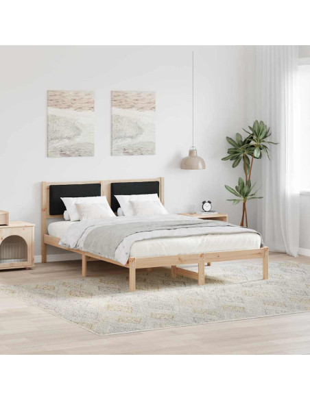 Struttura del letto Nero 140 x 200 cm Pino massello