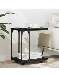 Tavolo laterale Rovere Nero 50 x 35 x 55.5 cm Legno multistrato