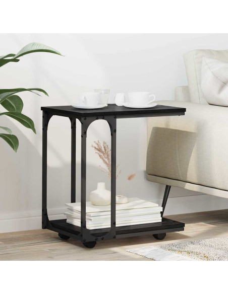 Tavolo laterale Rovere Nero 50 x 35 x 55.5 cm Legno multistrato