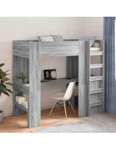 Struttura letto a castello con scrivania Grigio Sonoma