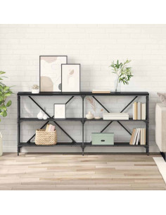 Tavolo consolle Rovere Nero 160 x 30 x 75 cm Legno multistrato