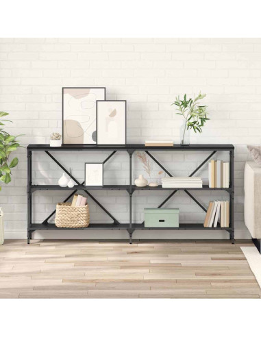 Tavolo consolle Rovere Nero 160 x 30 x 75 cm Legno multistrato