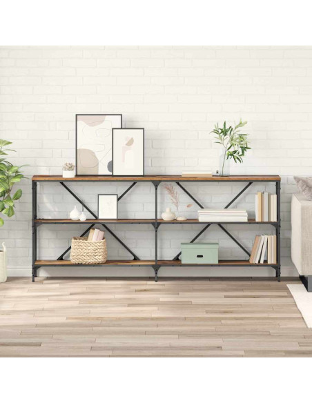 Tavolo consolle con lo scaffale Legno vecchio 180 x 30 x 75 cm