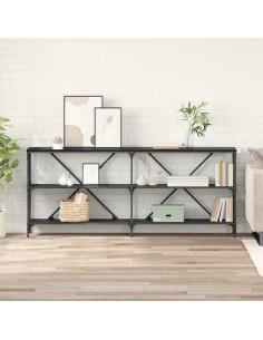 Tavolo consolle Rovere Nero 180 x 30 x 75 cm Legno multistrato