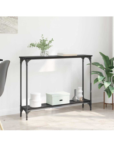 Tavolo consolle con lo scaffale Rovere Nero 100 x 22,5 x 75 cm