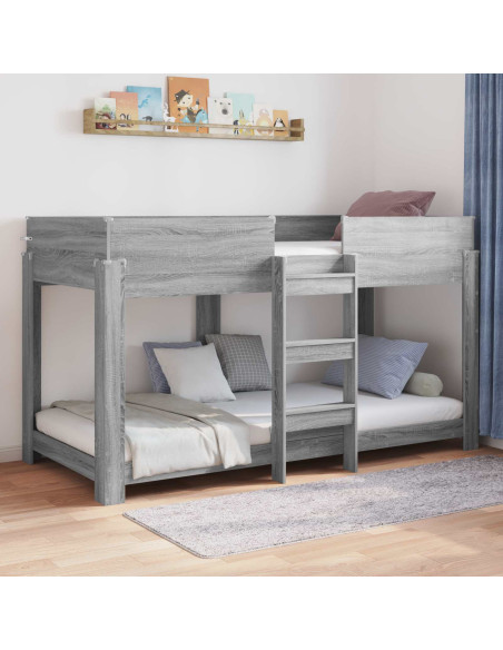 Letto a Castello per Bambini Grigio Sonoma 100 x 200 cm