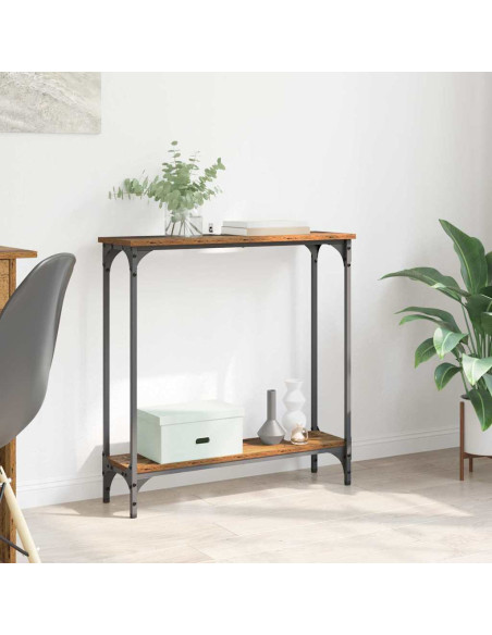 Tavolo consolle con lo scaffale Legno vecchio 75 x 22,5 x 75 cm