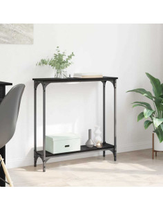 Tavolo consolle Rovere Nero 75 x 22,5 x 75 cm Legno multistrato