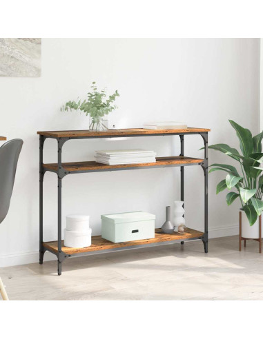 Tavolo consolle con lo scaffale Legno vecchio 100 x 29 x 75 cm