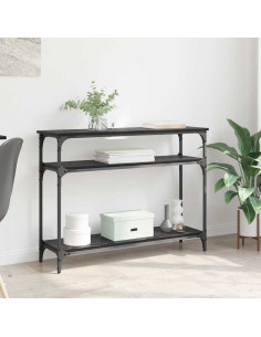 Tavolo consolle Rovere Nero 100 x 29 x 75 cm Legno multistrato