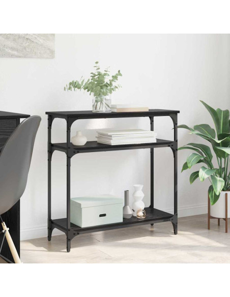 Tavolo consolle Rovere Nero 75 x 29 x 75 cm Legno multistrato