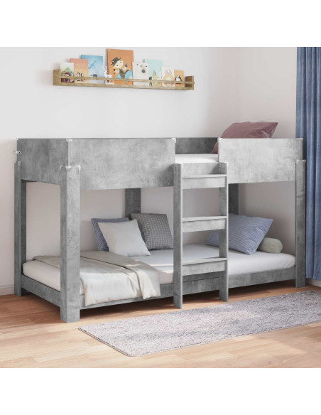 Letto a Castello per Bambini Grigio cemento 90 x 200 cm