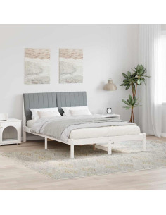 Struttura del letto Grigio chiaro 140 x 190 cm Pino massello