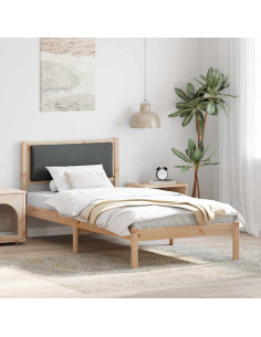 Struttura del letto Grigio scuro 90 x 190 cm Pino massello