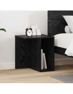 Tavolino Rovere Nero 37 x 32 x 40 cm Legno multistrato