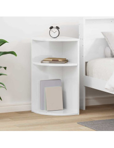 Tavolino Bianco Lucido 29,6 x 29,6 x 60 cm Legno multistrato