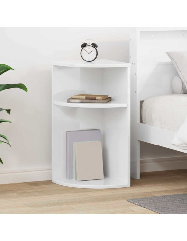 Tavolino Bianco Lucido 29,6 x 29,6 x 60 cm Legno multistrato