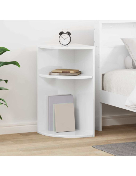 Tavolino Bianco Lucido 29,6 x 29,6 x 60 cm Legno multistrato