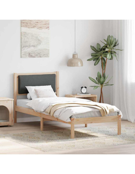 Struttura del letto Grigio scuro 80 x 190 cm Pino massello