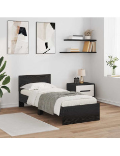 Struttura del letto Rovere Nero 75 x 190 cm Legno multistrato
