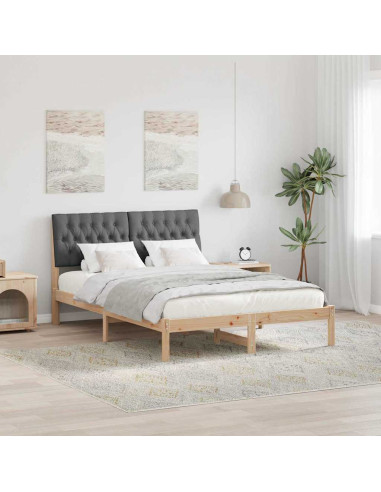 Struttura del letto Grigio scuro 140 x 200 cm Pino massello