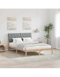 Struttura del letto Grigio chiaro 140 x 190 cm Pino massello
