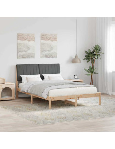 Struttura del letto Grigio scuro 140 x 200 cm Pino massello