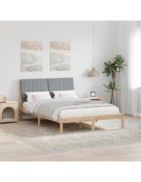 Struttura del letto Grigio chiaro 140 x 190 cm Pino massello
