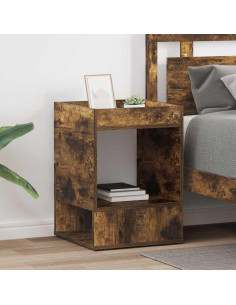 Tavolino 2 pcs Rovere fumé 40 x 40 x 56 cm Legno multistrato